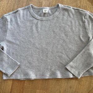 Sunday Best Gray Waffle Knit Top S Med